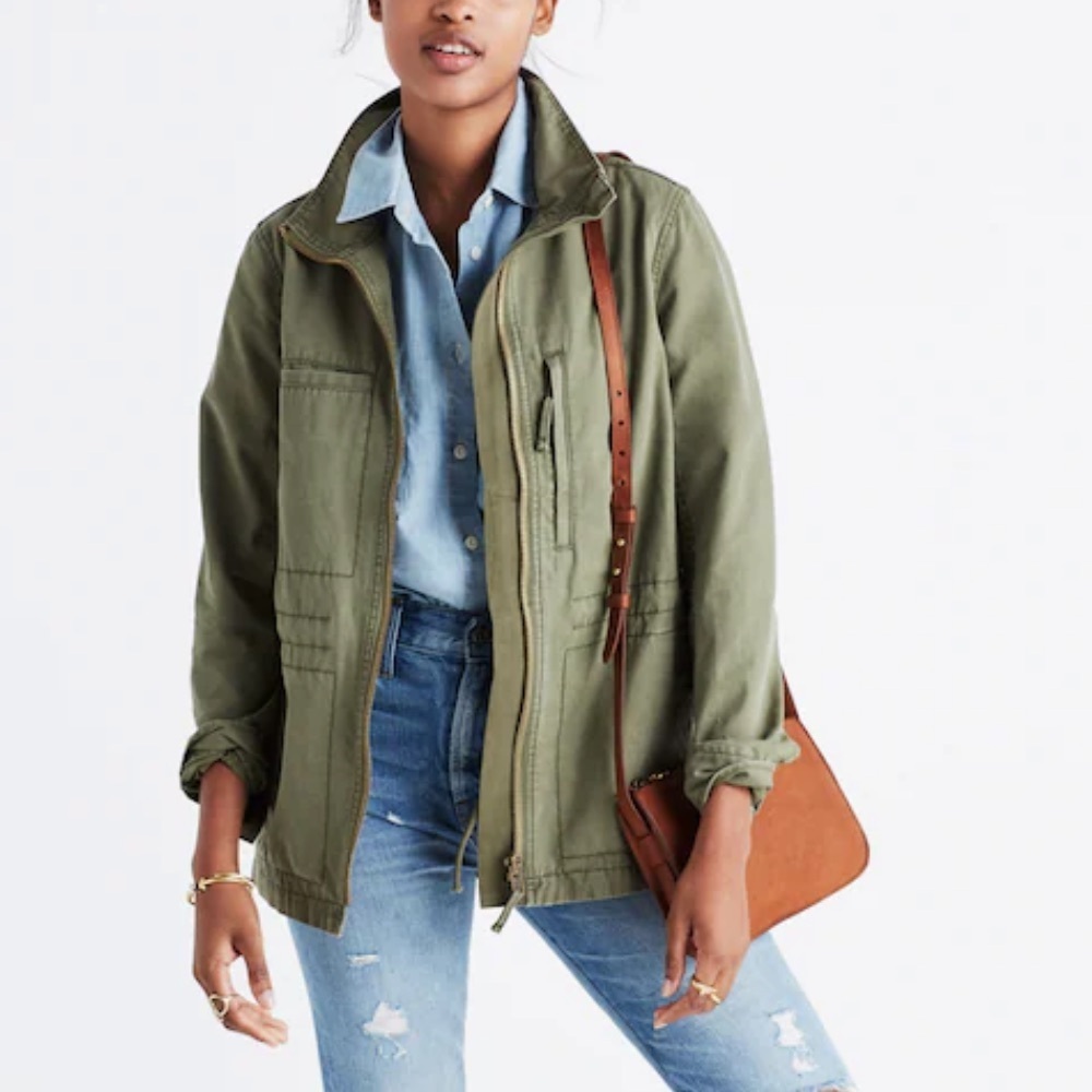 Madewell fleet green utility jacket military army 23723